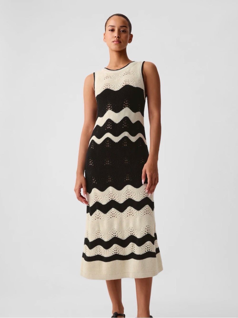 GAP Crochet Midi Sweater Dress Size L-Tall - Picture 2 of 10